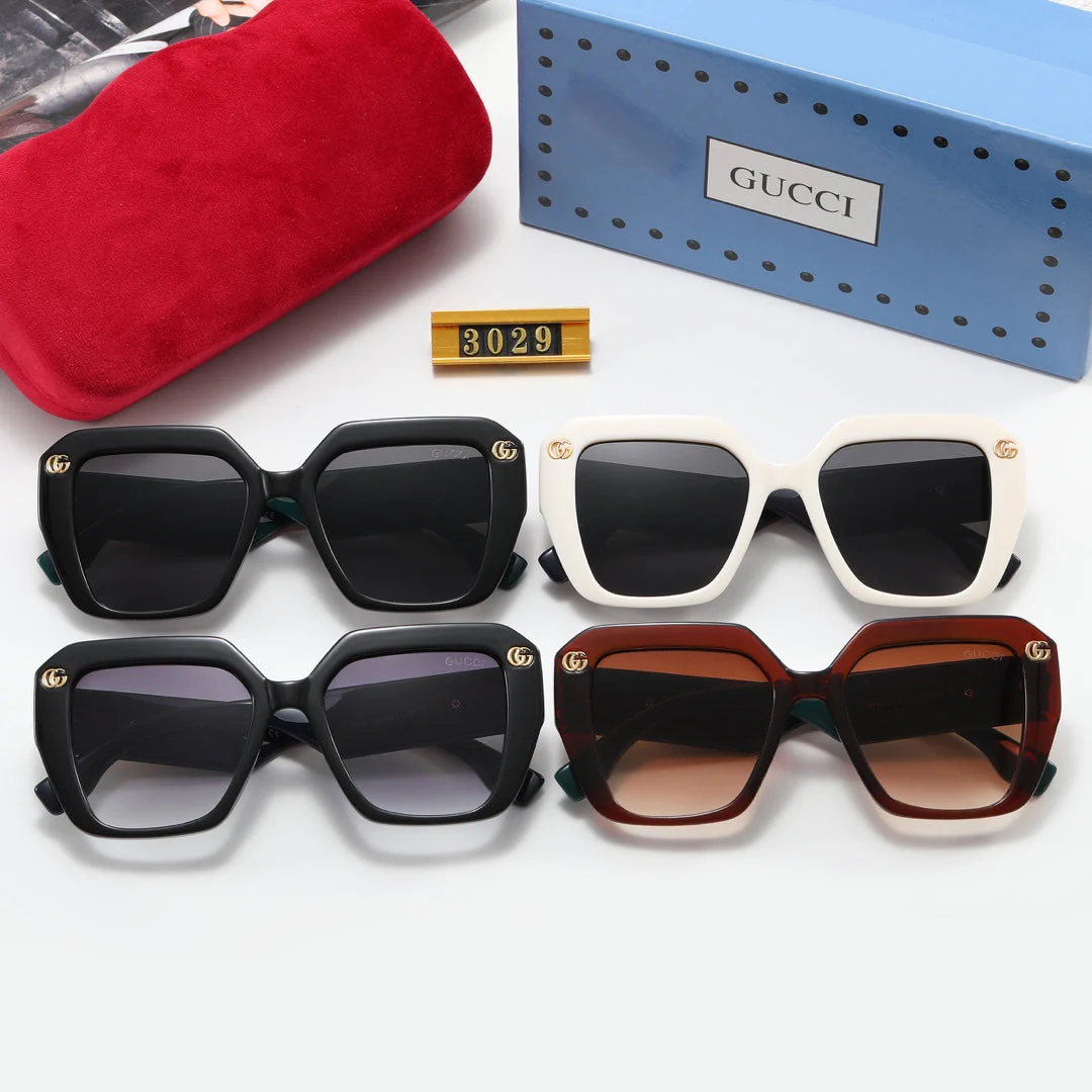 4 Colors Fashion Double G Striped Frame Sunglasses - Image 13