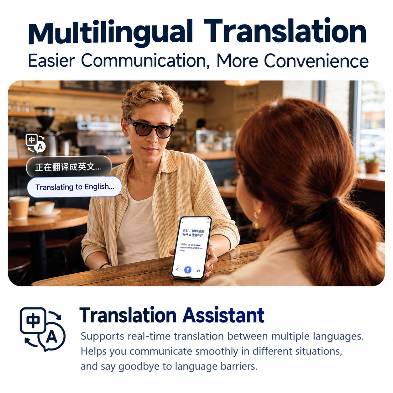 A-MT5 Ultra AI Smart Glasses – Video Recording, Photography, Real-Time Translation, Simultaneous Interpretation, and Bluetooth Music - Image 9