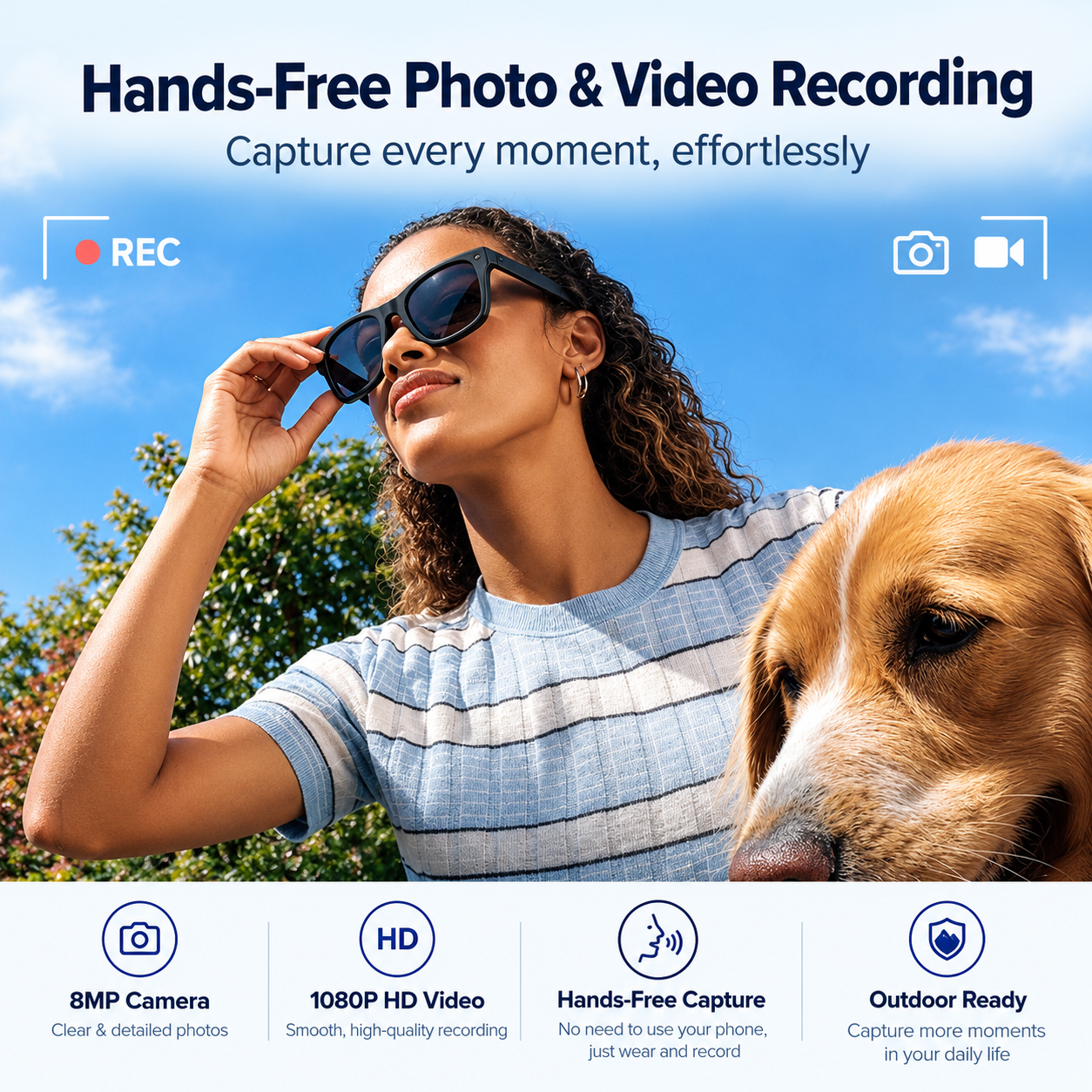 A-MT5 Ultra AI Smart Glasses – Video Recording, Photography, Real-Time Translation, Simultaneous Interpretation, and Bluetooth Music - Image 8